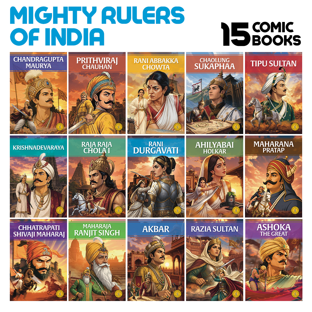 Mighty Rulers of India (English) - Set of 15 comics.