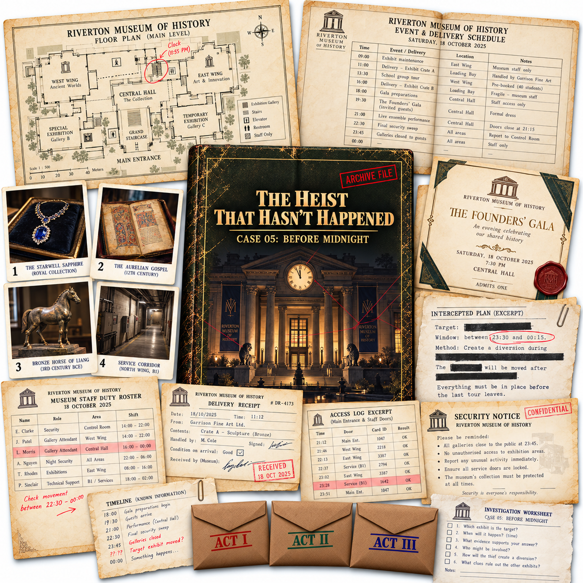 THE MYSTERY ARCHIVE (Game)- Six Case File Set