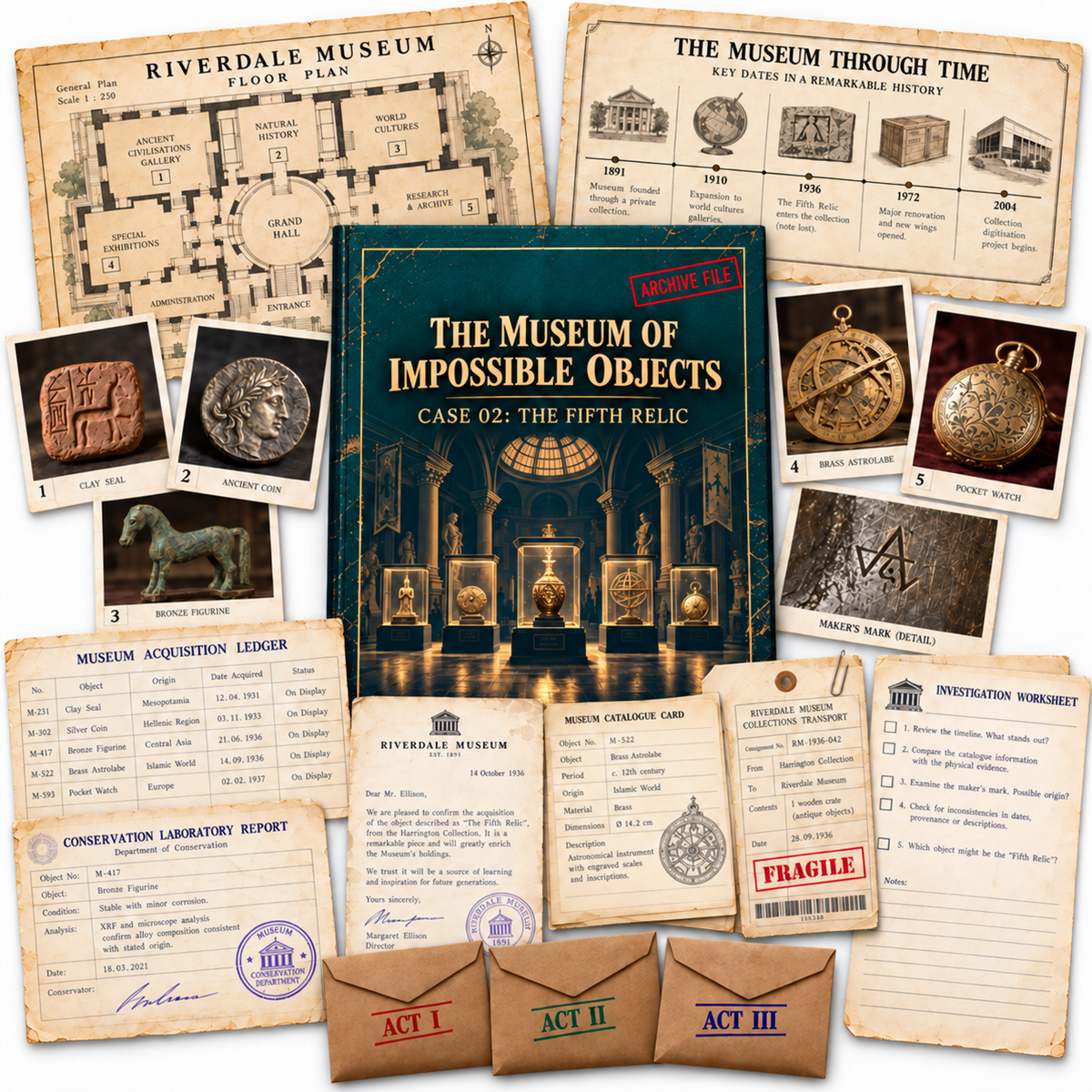 THE MYSTERY ARCHIVE (Game)- Six Case File Set