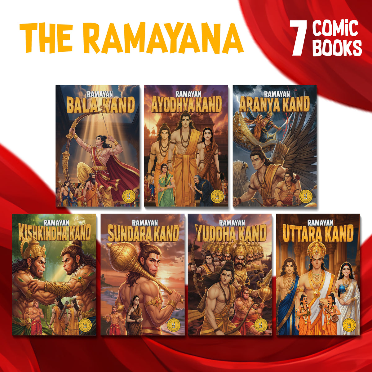 The Ramayana (English) - set of 7 comics